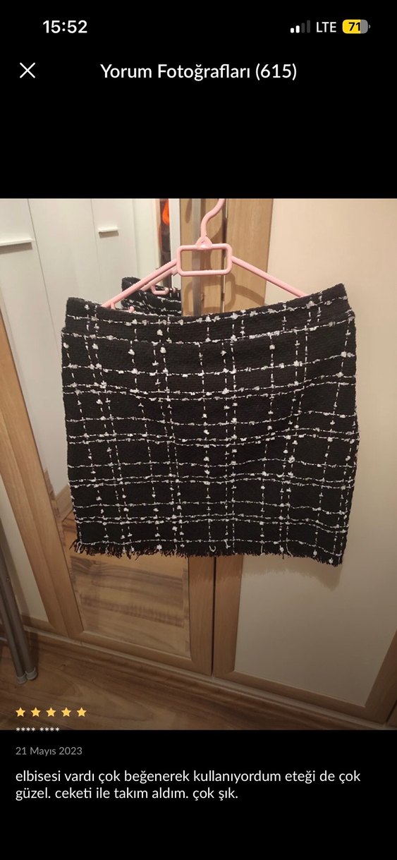 Siyah Kareli Mini Etek - Görsel 4