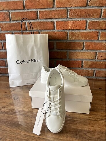 40 Beden Calvin Klein bayan beyaz sneaker spor ayakkabı