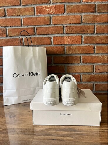 40 Beden beyaz Renk Calvin Klein bayan beyaz sneaker spor ayakkabı