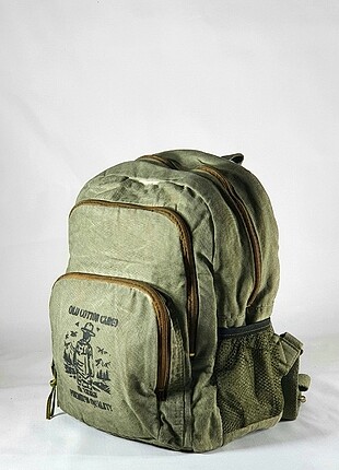 Old Cotton Cargo Haki Sırt Çantası & Mor Kılinkır