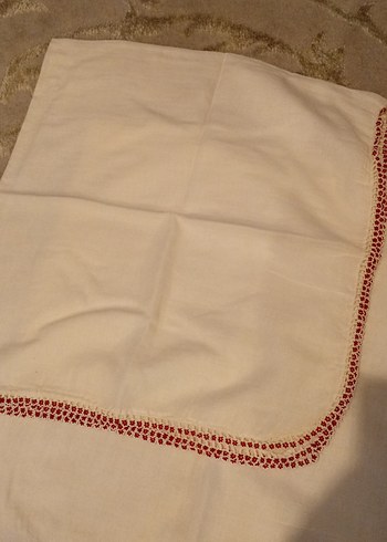 Nakışlı Beyaz namaz tülbenti - Görsel 2