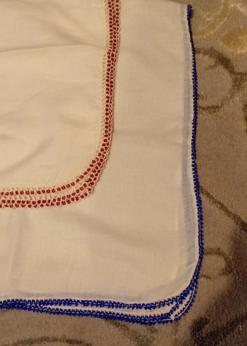 Nakışlı Beyaz namaz tülbenti - Görsel 3