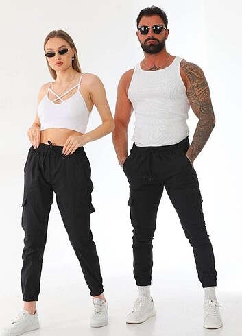 Unisex jogger kargo pantolon 