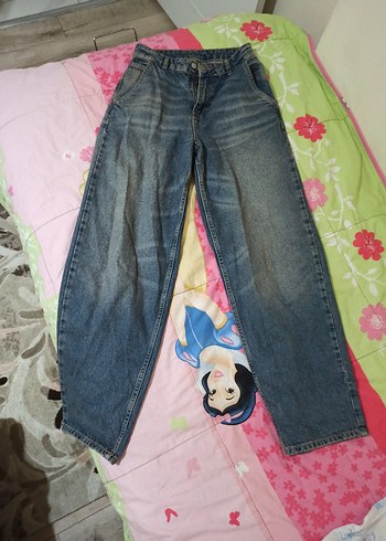 Kadın Mavi Baggy Denim Pantolon
