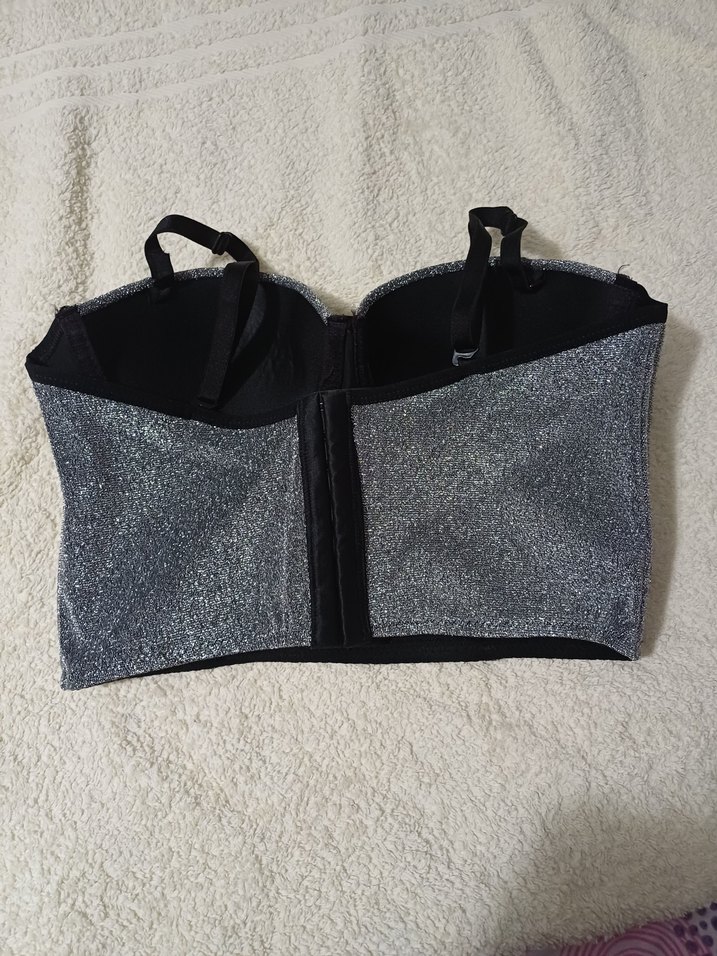 Gri Strappy Mini Bustiyer - Görsel 2