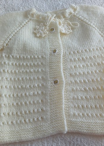 bebek örgü hirka krem - Görsel 2