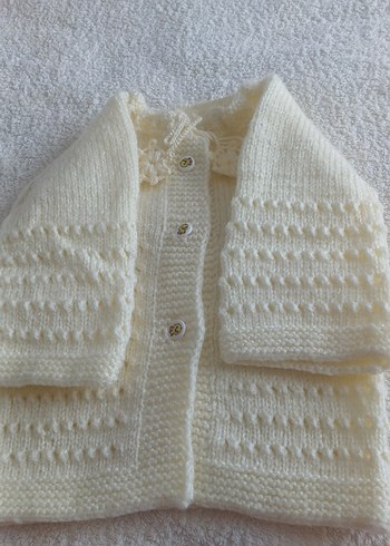 bebek örgü hirka krem - Görsel 3