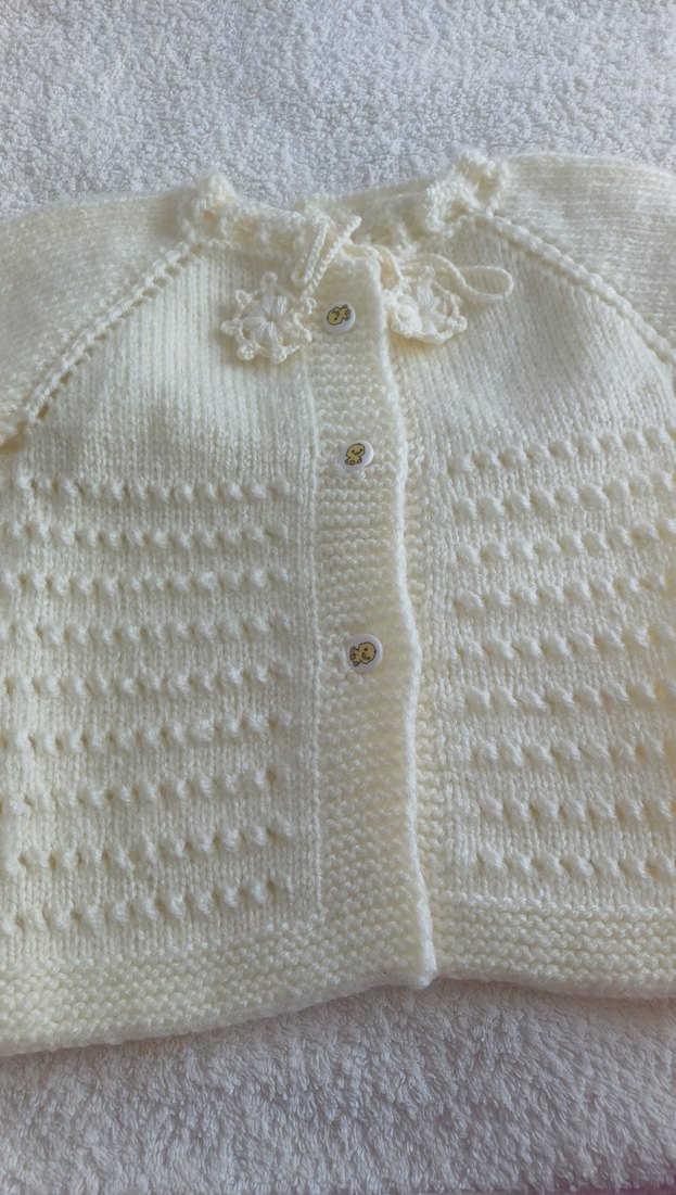 bebek örgü hirka krem - Görsel 2