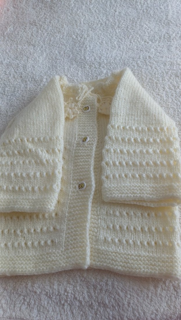 bebek örgü hirka krem - Görsel 3