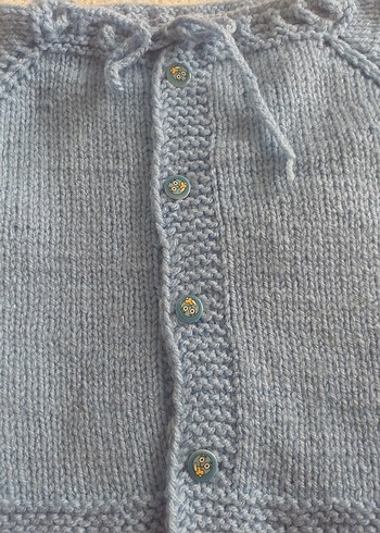 Mavi Erkek Çocuk Örgü Hırka - Görsel 2