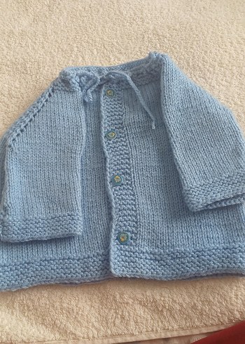 Mavi Erkek Çocuk Örgü Hırka - Görsel 3