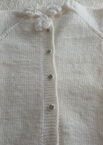 Kız Çocuk Beyaz Örgü Bohem Hırka - Görsel 2