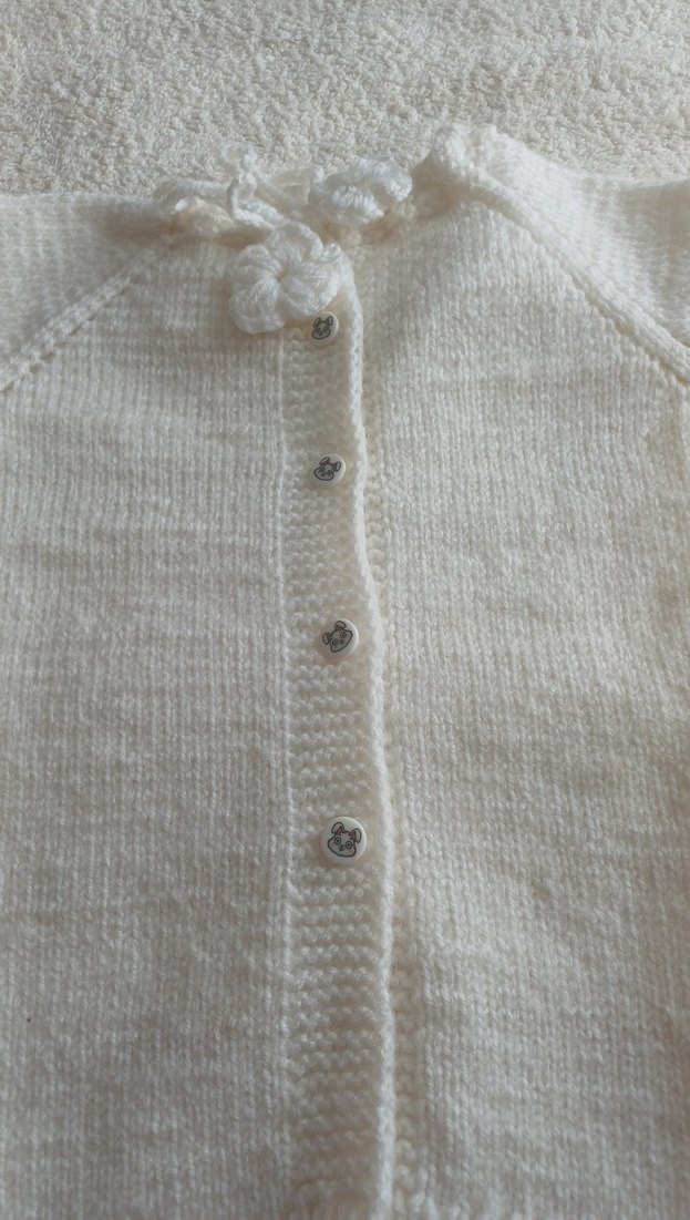 Kız Çocuk Beyaz Örgü Bohem Hırka - Görsel 2