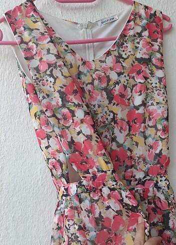 s Beden çeşitli Renk Çiçekli yazlık elbise 