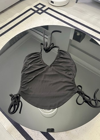 Siyah V Yaka Strappy Büstiyer - Görsel 3