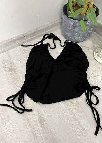 Siyah V Yaka Strappy Büstiyer - Görsel 2