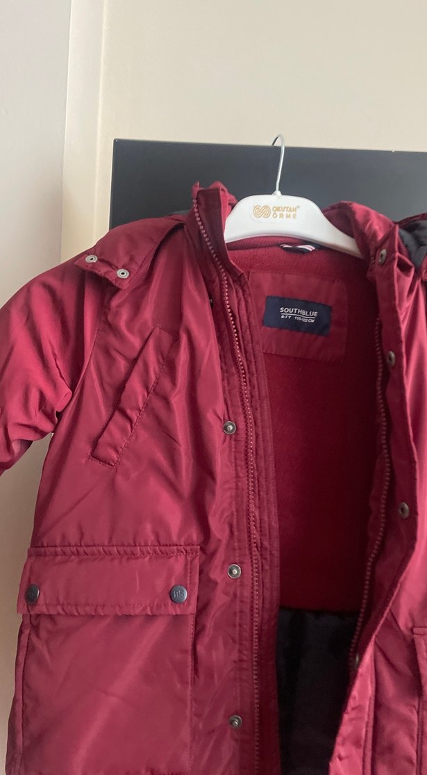 Bordo Düğmeli Midi erkek ceket çocuk - Görsel 4