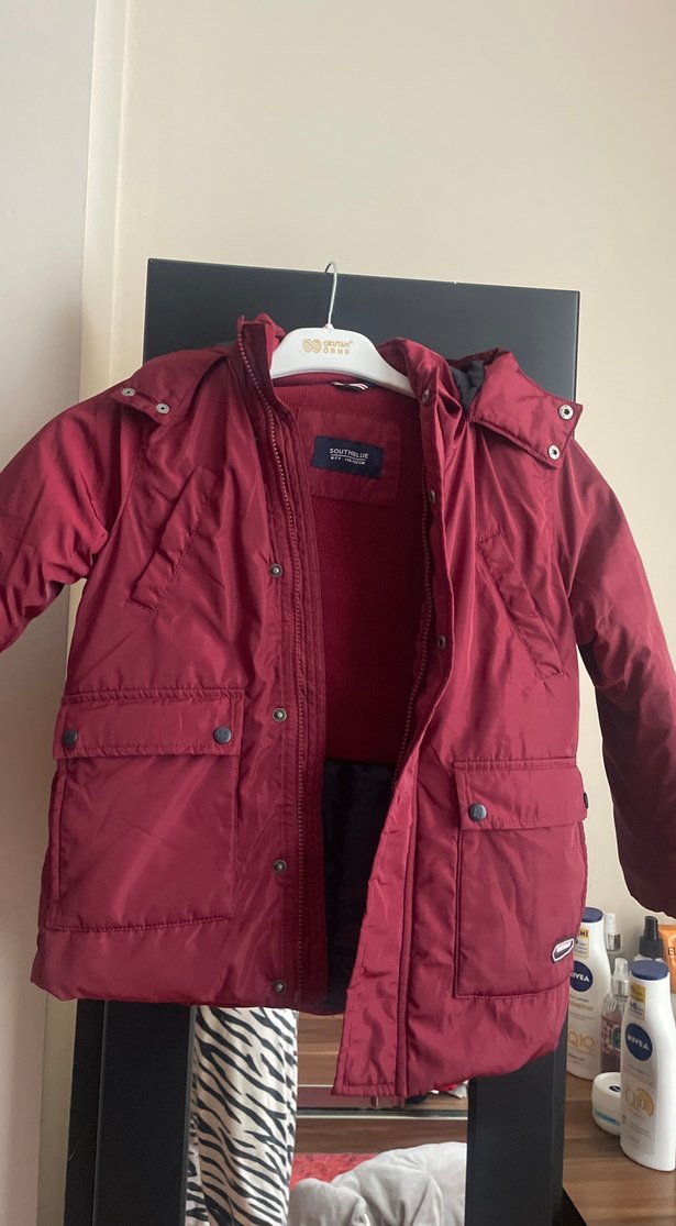 Bordo Düğmeli Midi erkek ceket çocuk - Görsel 3