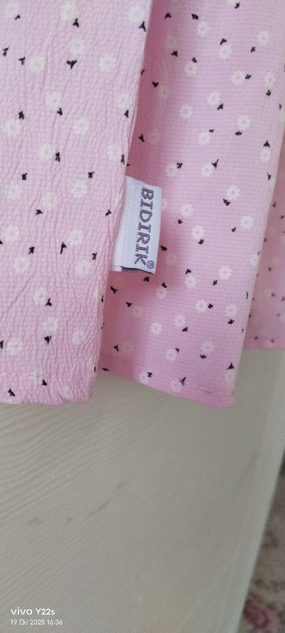 Kız Çocuk Pembe Düğmeli Bohem Elbise - Görsel 3