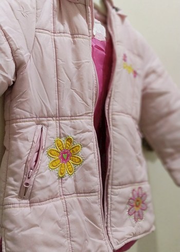 Kız Çocuk Pembe Fermuarlı Mont - Görsel 2