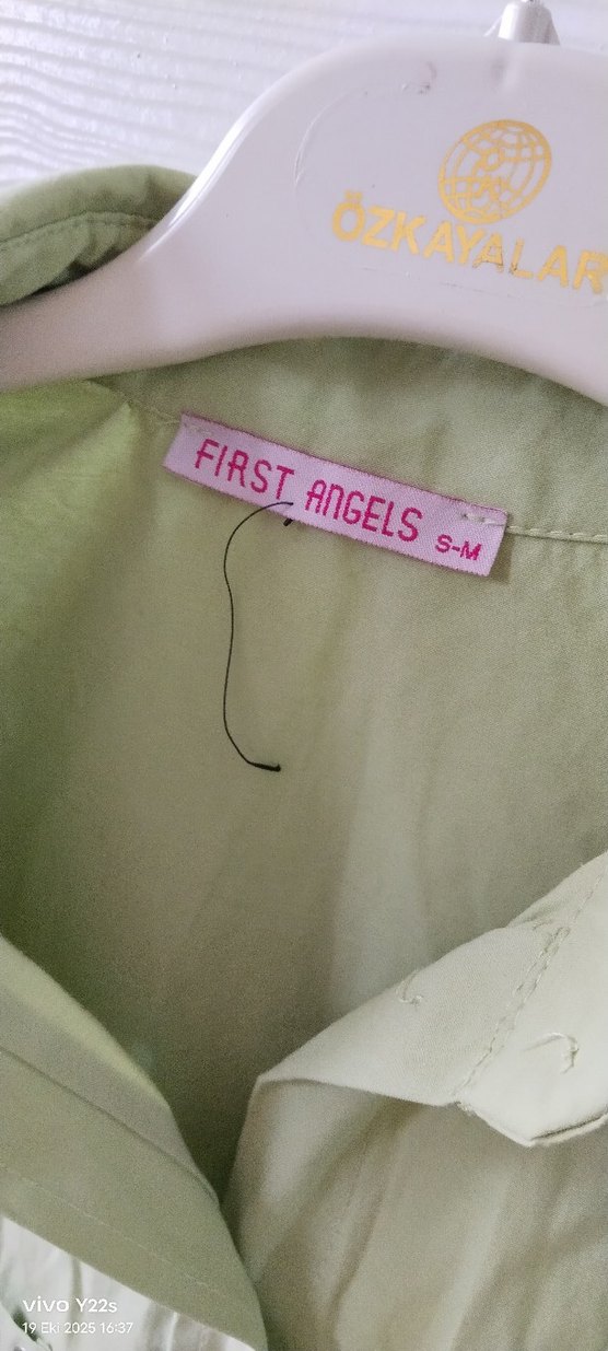 Düğmeli Kadın Keten Gömlek - Görsel 2