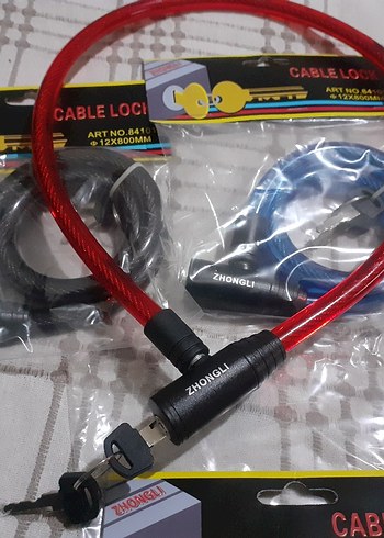 Kırmızı Renkli 12x800mm Kablo Kilidi - Görsel 2