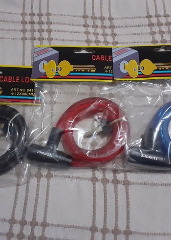 Kırmızı Renkli 12x800mm Kablo Kilidi - Görsel 6