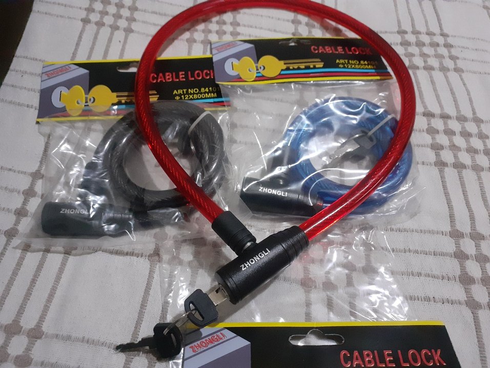 Kırmızı Renkli 12x800mm Kablo Kilidi - Görsel 2