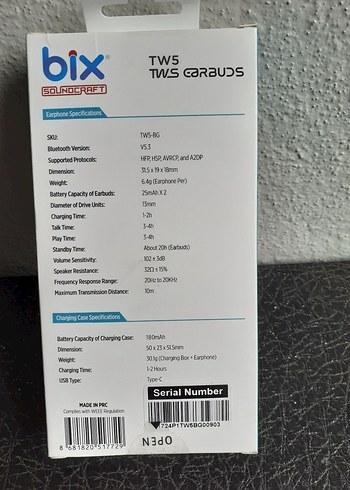 Bix TW5 Bej Kablosuz Kulaklık - Görsel 3