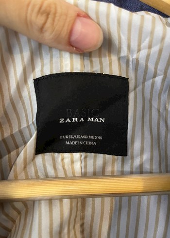 Zara Man İnce Keten Lacivert Ceket 56