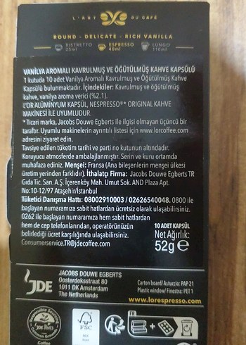 Espresso Vanilya Alüminyum Kapsül kahve - Görsel 2