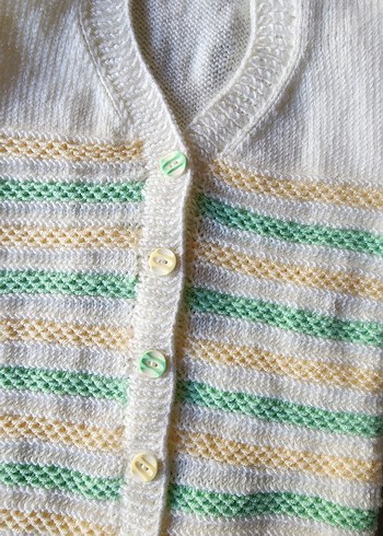 unisex Çocuk V Yaka Örgü Triko Yelek - Görsel 2