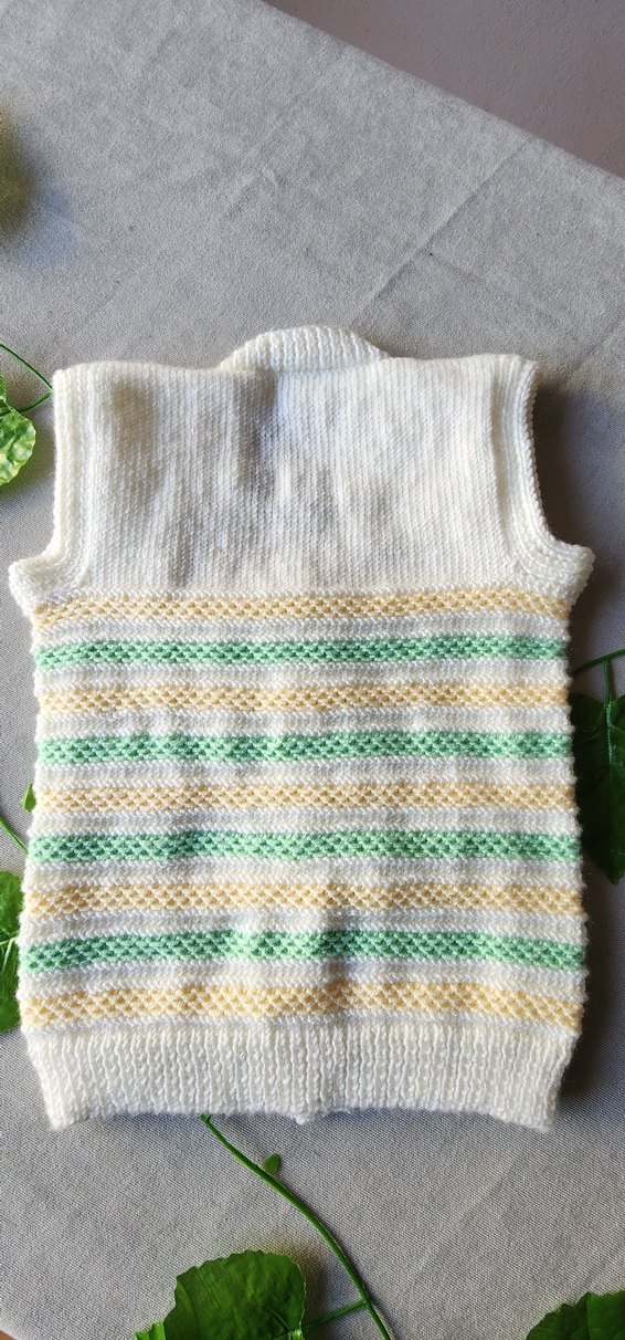 unisex Çocuk V Yaka Örgü Triko Yelek - Görsel 3