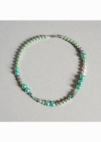 Yeşil incili Bohem Kolye - Görsel 2