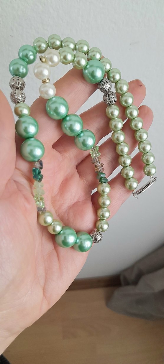 Yeşil incili Bohem Kolye - Görsel 4