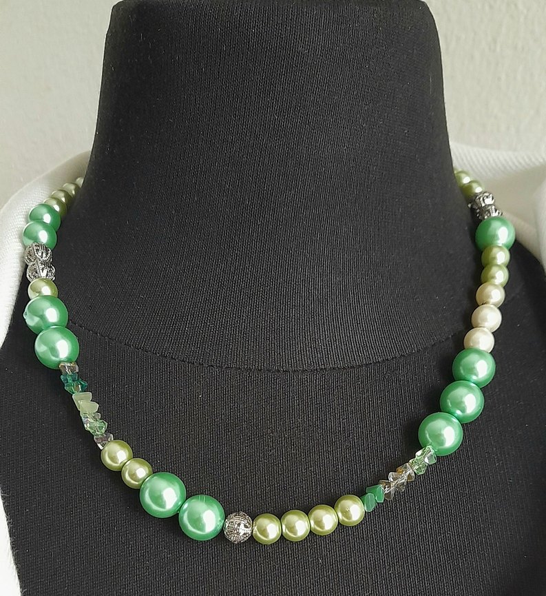 Yeşil incili Bohem Kolye - Görsel 3