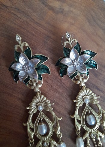 İncili Vintage tarz Küpe - Görsel 4