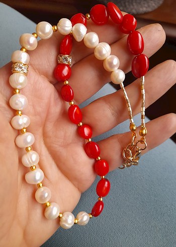 Doğal İnci ve Mercan set - Görsel 5