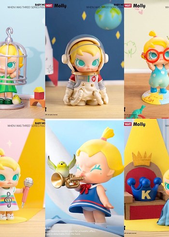 6 adet Pop Mart Baby Molly Figür