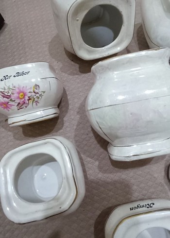 Beden Beyaz Pastel Baharat ve Çay Kavanoz Seti