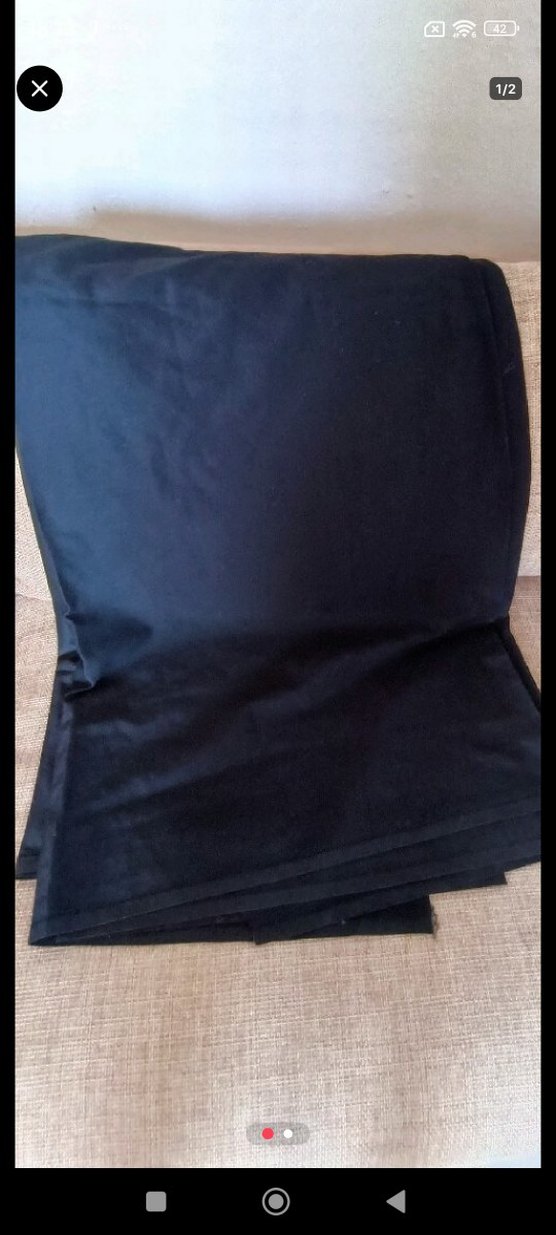 Siyah düz parça kumaş - Görsel 2