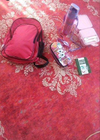 Renkli Okul Malzemeleri çanta çelik matara - Görsel 2