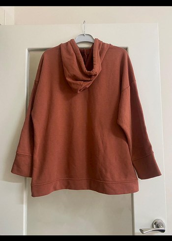 Diğer Kadın Kapüşonlu Kahverengi Rahat Sweatshirt