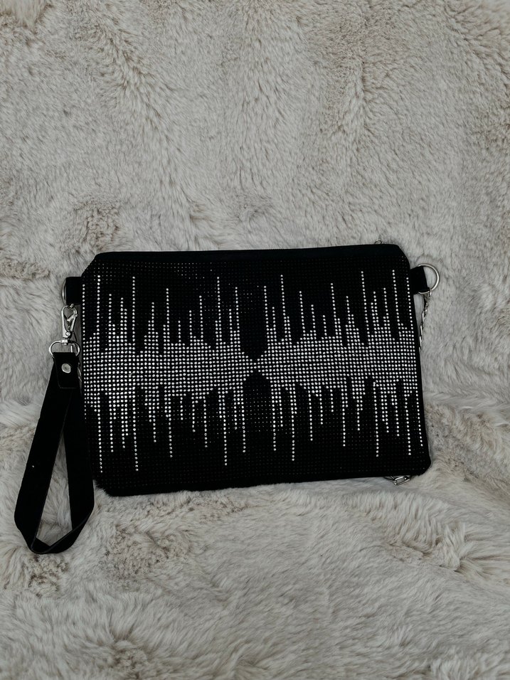 Taş detaylı şık kadın portföy çanta - Görsel 2