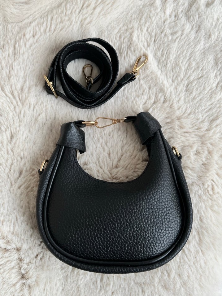 TÜKENDİ-Siyah deri mini çanta - Görsel 2