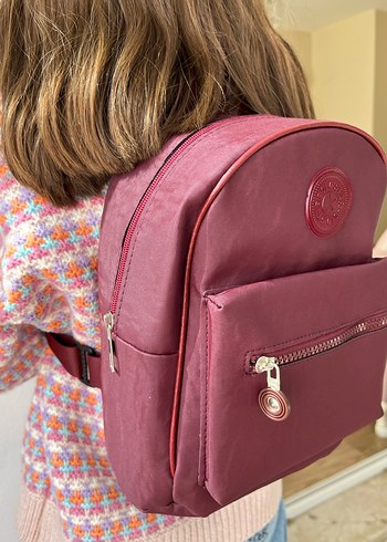 Bordo Sırt Çantası Fermuarlı - Görsel 2