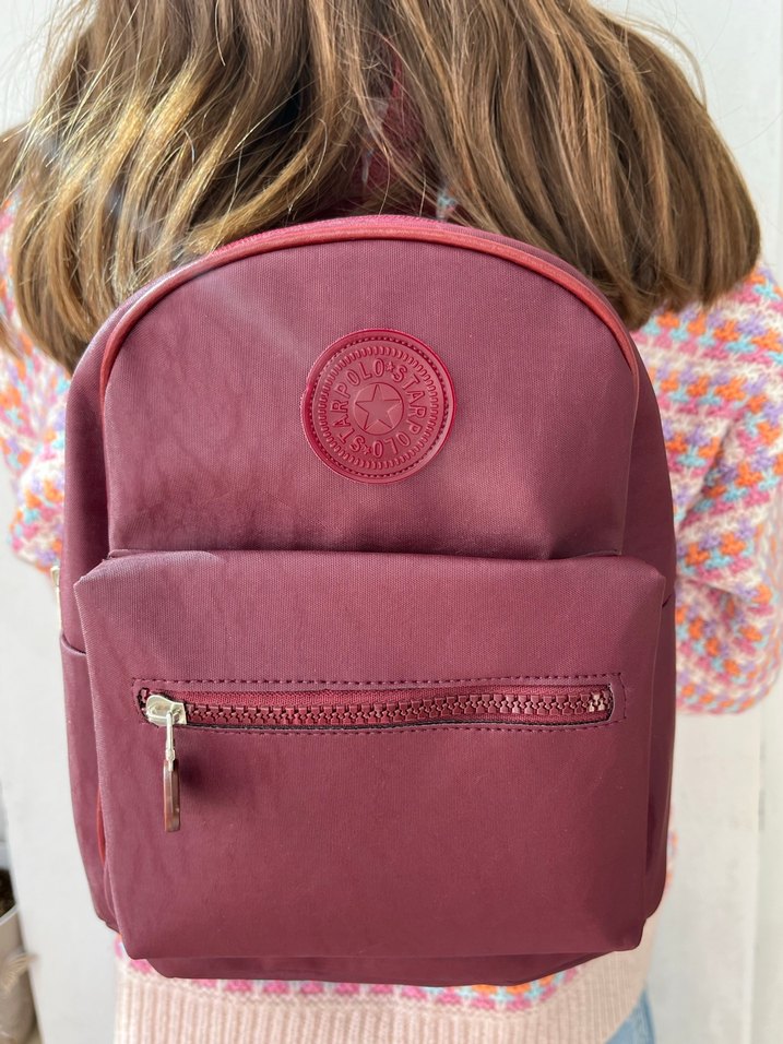 Bordo Sırt Çantası Fermuarlı - Görsel 3