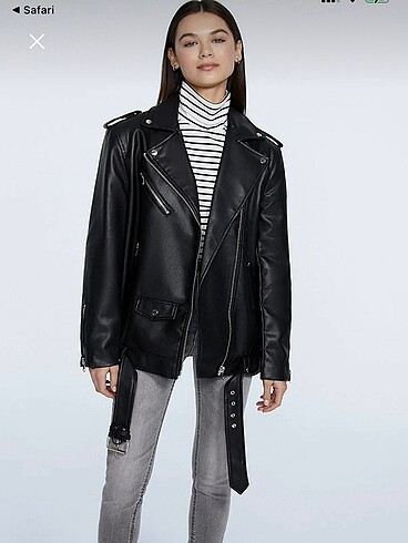 s Beden stradivarius suni deri biker ceket