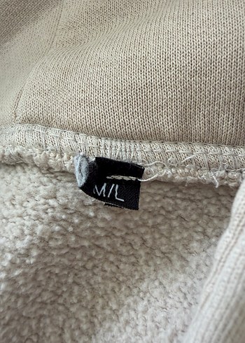 Bej Kadın Kapüşonlu Fermuarlı Sweatshirt - Görsel 2