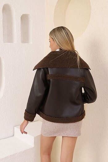 Zara Suni deri yünlü mont